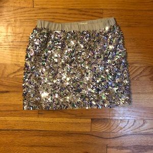 Crewcuts sequin silver girls skirt - 6/7